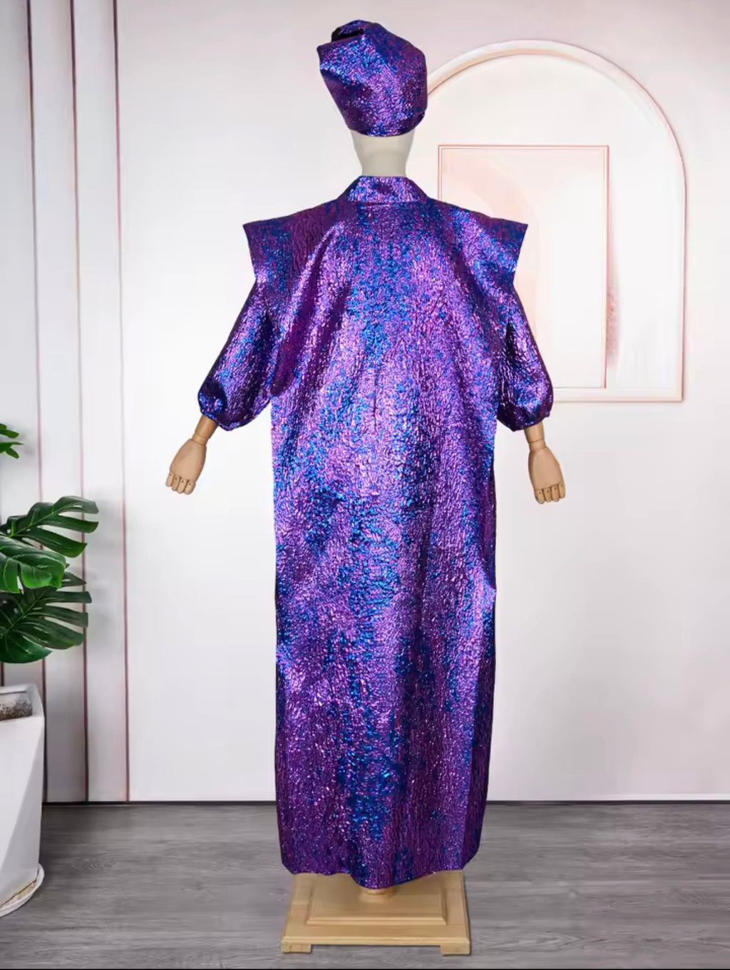 Purple Statement Sleeve Kaftan Dress – Next-Day Delivery