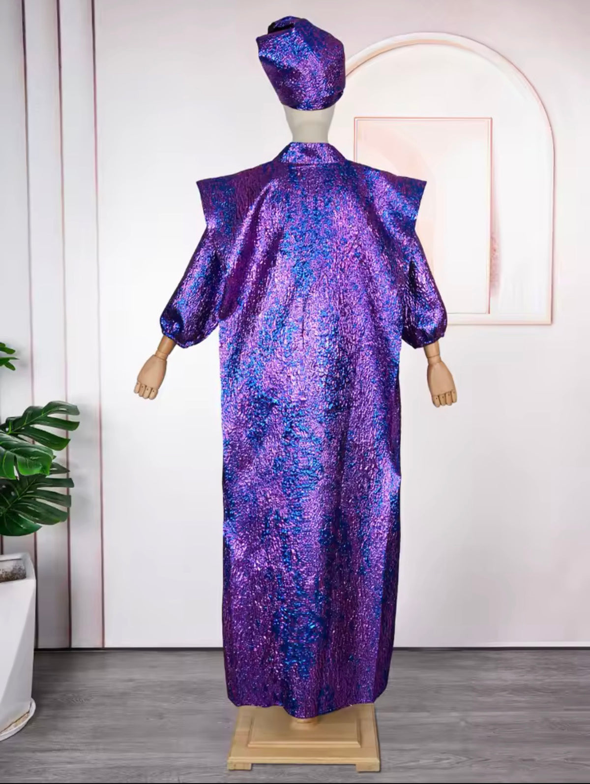 Purple Statement Sleeve Kaftan Dress – Next-Day Delivery