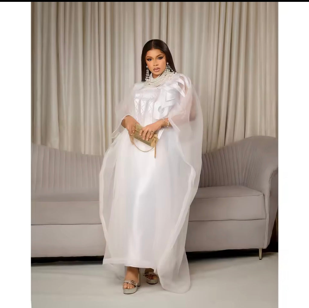 White Organza Kaftan Dress