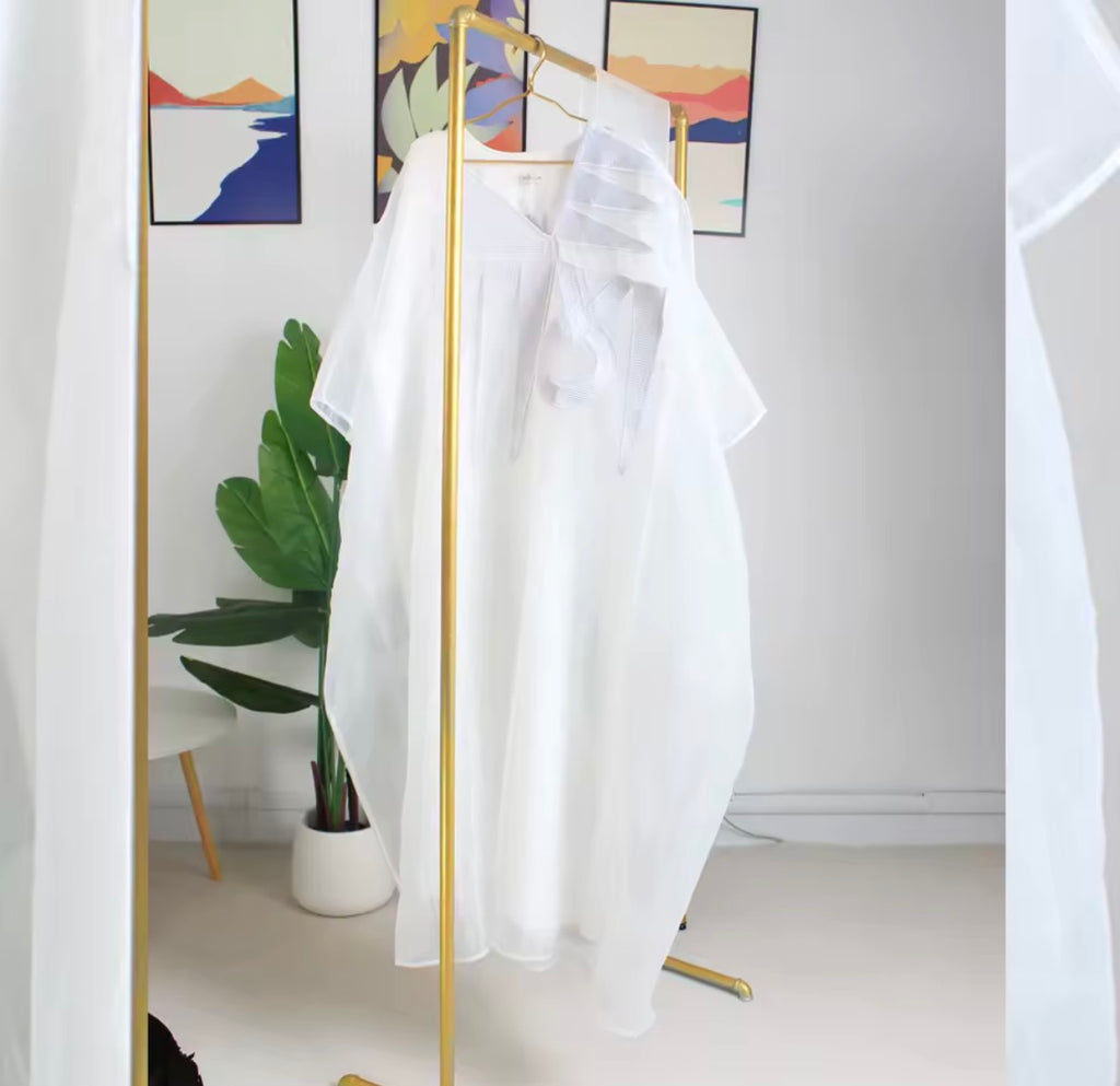 White Organza Kaftan Dress
