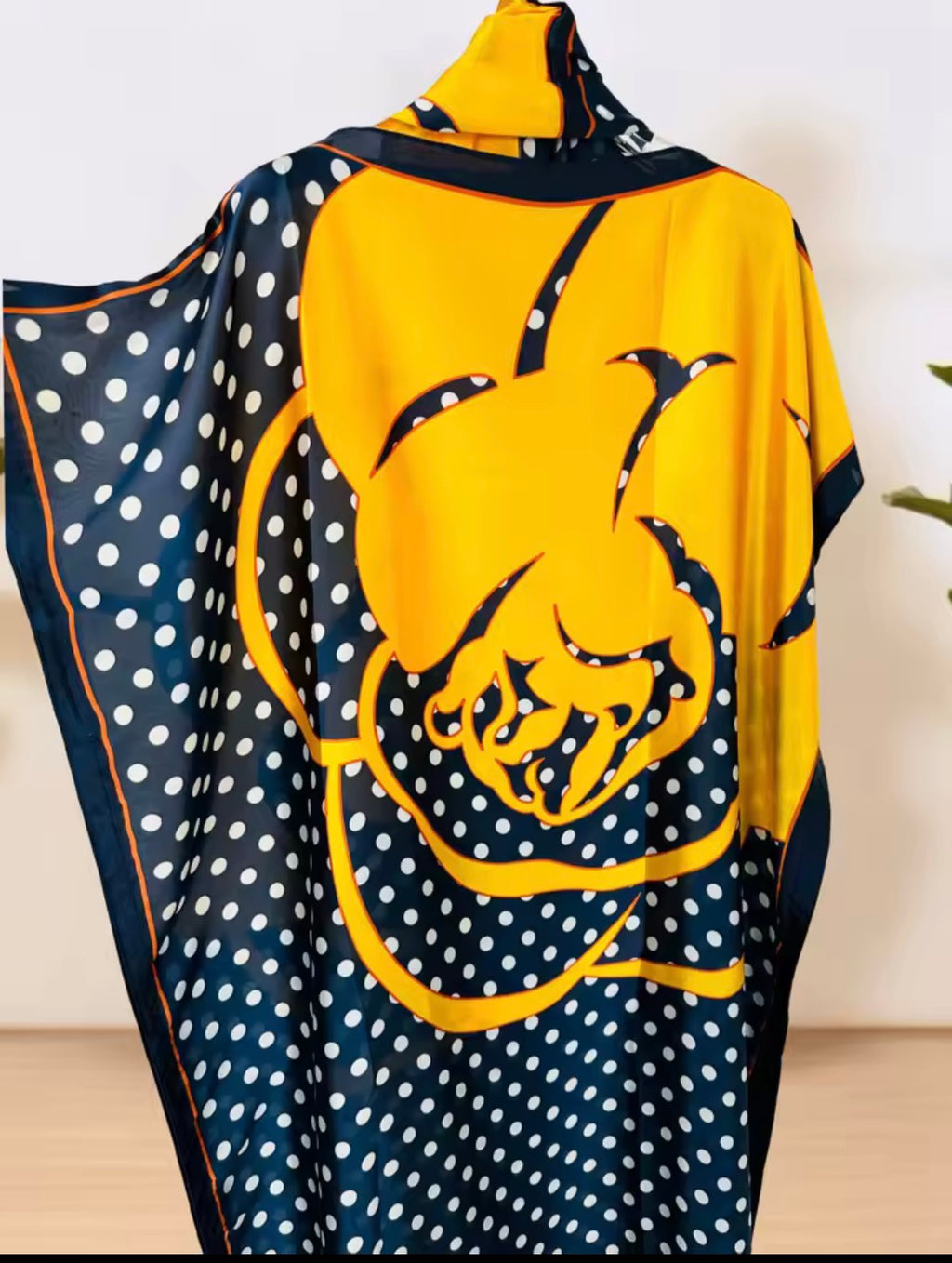 African Polka Dot Kaftan Dress