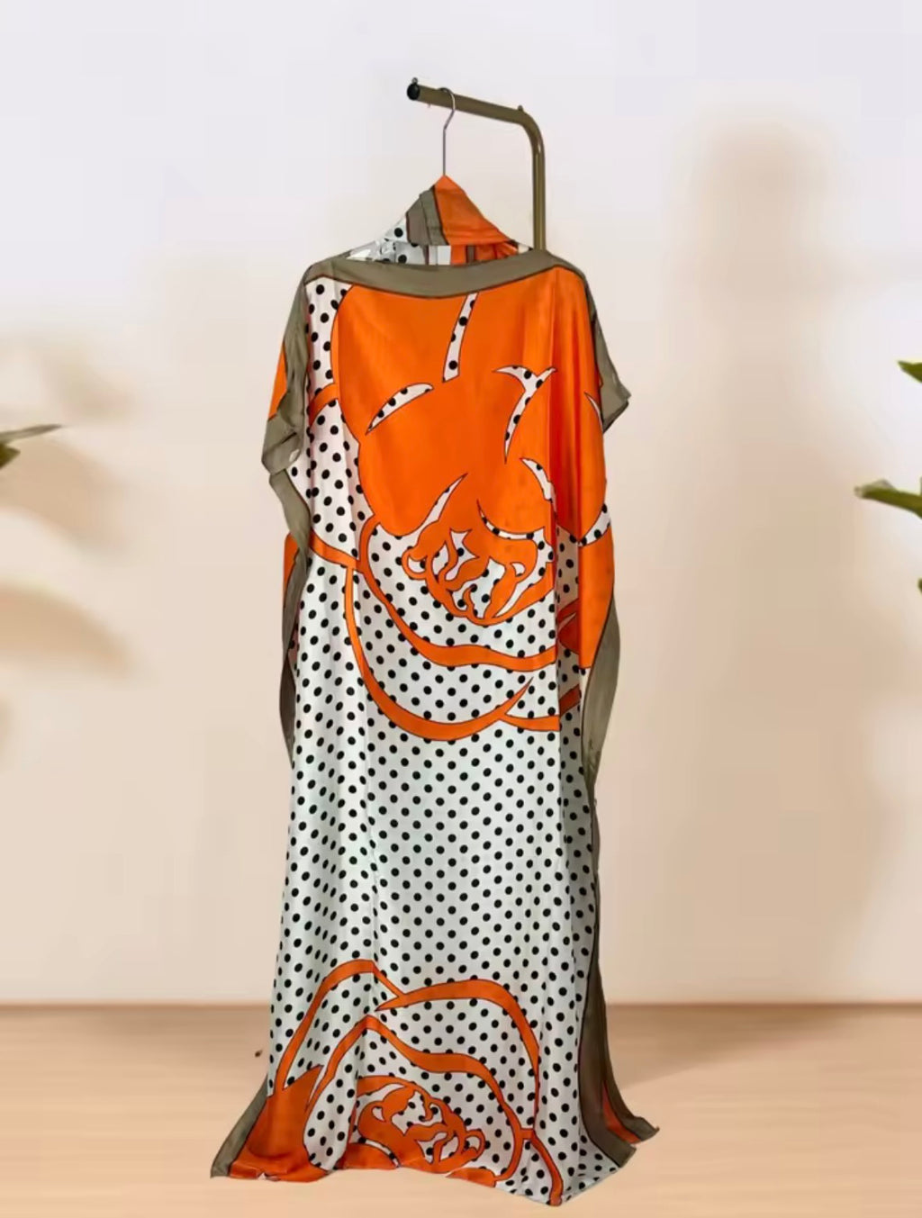 African Polka Dot Kaftan Dress