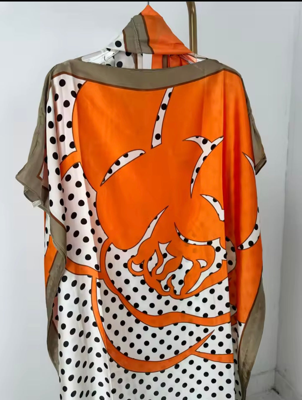 African Polka Dot Kaftan Dress