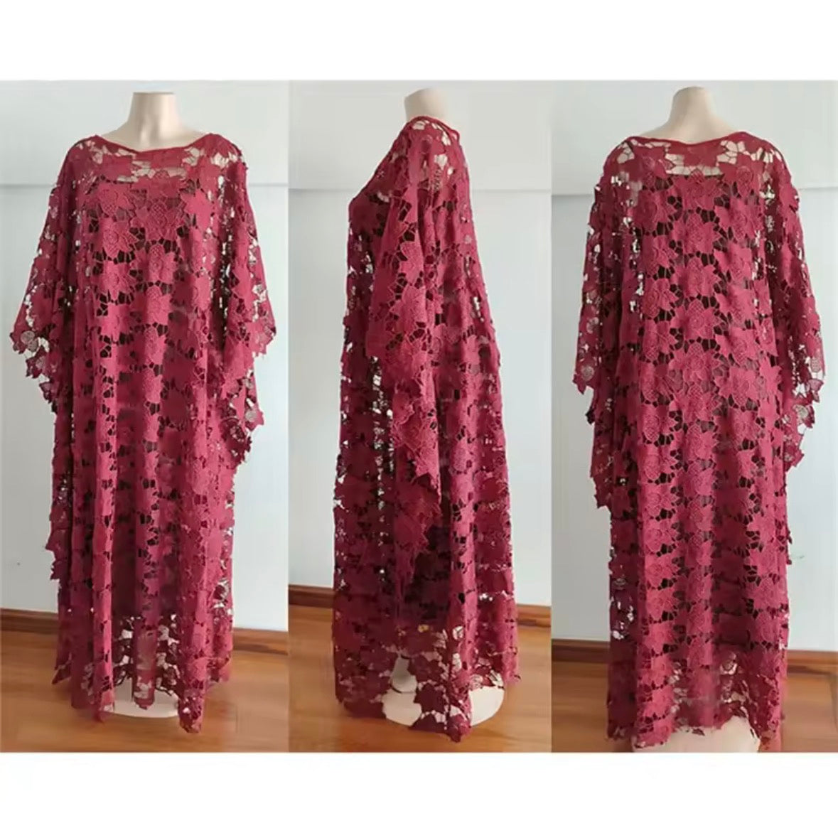 African Lace Kaftan Dress – One Size