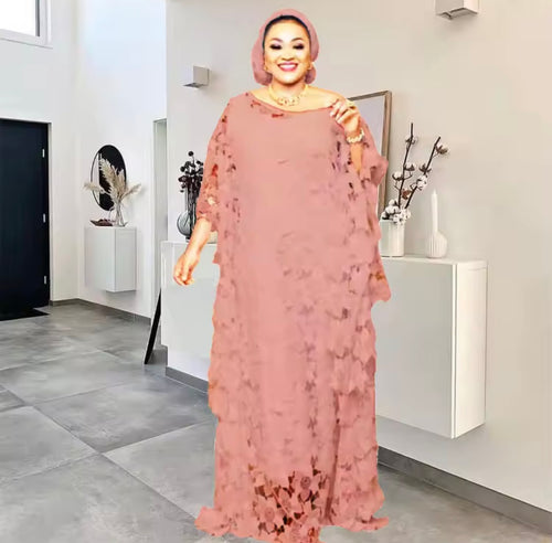 African Lace Kaftan Dress – One Size