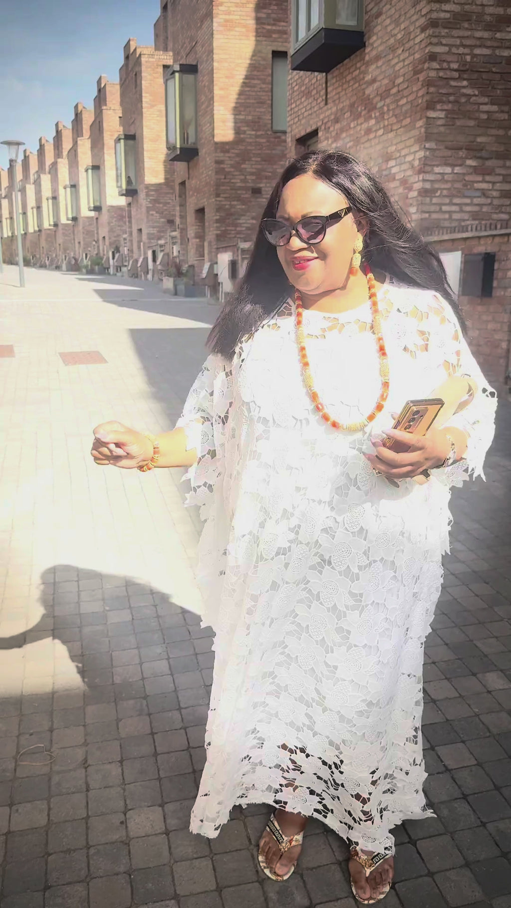 White African Lace Kaftan Dress – Next-Day Delivery