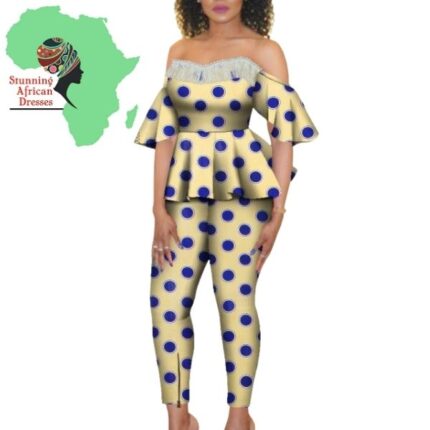SA3015 Women Short Sleeve Strapless Top and Pencil Pant