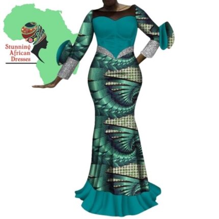 SA3048 African High Waist Elegant Dress