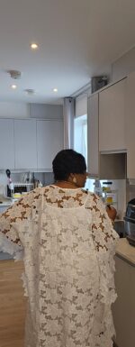 KT001 Women’s White African Lace Gown - Image 5