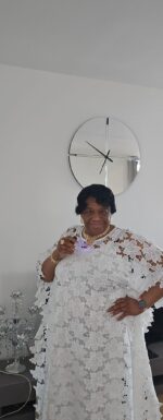 KT001 Women’s White African Lace Gown - Image 4
