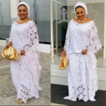 KT001 Women’s White African Lace Gown - Image 3