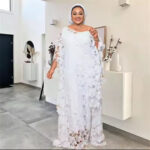 KT001 Women’s White African Lace Gown