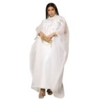 KT002 Women’s White Flowing Kaftan Dress - Image 3
