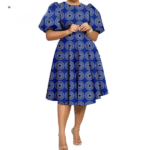 SA 4046 African Clothes for Women Girl Lady Dress Skirt Short Bubble Sleeve Blow the Knee Fashion Causal Bazin Riche Ankara