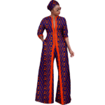 SA4035 African Clothes for Women Ankara Print 3-Piece Set | Long Jacket Coat, Pants & Headscarf Elegant Party Wear - Image 11