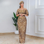 SA 4030 African Party Dress for Women – Off Shoulder Maxi Wedding Dress with Headscarf & Earrings - Image 13