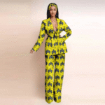 SA 4045 Dashiki Ankara Print African Women Set Traditional Long Sleeve Jacket Coat and Pants 2 Piece Suit Set Office Clothes - Image 10