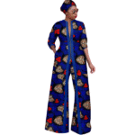 SA4035 African Clothes for Women Ankara Print 3-Piece Set | Long Jacket Coat, Pants & Headscarf Elegant Party Wear - Image 3