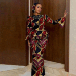 SA 4039African Dresses for Women Luxury Horn Sleeve Top & Mermaid Skirt with Headscarf | Traditional Ankara Print Wedding Outfit - Image 3