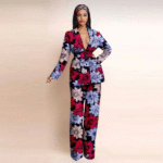SA 4045 Dashiki Ankara Print African Women Set Traditional Long Sleeve Jacket Coat and Pants 2 Piece Suit Set Office Clothes - Image 9