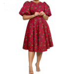 SA 4046 African Clothes for Women Girl Lady Dress Skirt Short Bubble Sleeve Blow the Knee Fashion Causal Bazin Riche Ankara - Image 9
