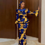 SA 4039African Dresses for Women Luxury Horn Sleeve Top & Mermaid Skirt with Headscarf | Traditional Ankara Print Wedding Outfit - Image 4