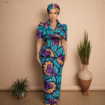 SA 4041 African Women Skirt Set Luxury Metal Zipper Top and Slim Fit Skirt Match Headscarf Party Wedding Elegant Lady Dress Suit - Image 8