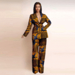 SA 4045 Dashiki Ankara Print African Women Set Traditional Long Sleeve Jacket Coat and Pants 2 Piece Suit Set Office Clothes - Image 8