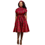 SA4034 African Dresses for Women Bazin Riche Ankara Print Lace Party Dress | Elegant African Clothing Ladies Wear - Image 5