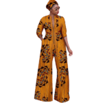 SA4035 African Clothes for Women Ankara Print 3-Piece Set | Long Jacket Coat, Pants & Headscarf Elegant Party Wear - Image 5