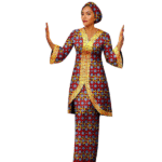SA4043 African Women 2 Piece Skirt Set Luxury Long Top and Skirt Match Headwrap Bazin Riche Dashiki Print Ankara Outfits