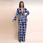 SA 4045 Dashiki Ankara Print African Women Set Traditional Long Sleeve Jacket Coat and Pants 2 Piece Suit Set Office Clothes - Image 7