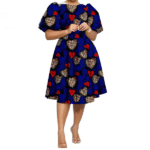 SA 4046 African Clothes for Women Girl Lady Dress Skirt Short Bubble Sleeve Blow the Knee Fashion Causal Bazin Riche Ankara - Image 7