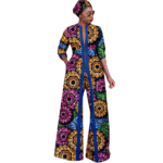 SA4035 African Clothes for Women Ankara Print 3-Piece Set | Long Jacket Coat, Pants & Headscarf Elegant Party Wear - Image 7
