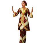 SA4043 African Women 2 Piece Skirt Set Luxury Long Top and Skirt Match Headwrap Bazin Riche Dashiki Print Ankara Outfits - Image 7