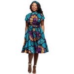 SA4034 African Dresses for Women Bazin Riche Ankara Print Lace Party Dress | Elegant African Clothing Ladies Wear