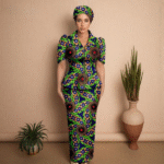 SA 4041 African Women Skirt Set Luxury Metal Zipper Top and Slim Fit Skirt Match Headscarf Party Wedding Elegant Lady Dress Suit - Image 5