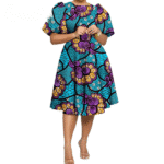 SA 4046 African Clothes for Women Girl Lady Dress Skirt Short Bubble Sleeve Blow the Knee Fashion Causal Bazin Riche Ankara - Image 5