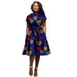 SA4034 African Dresses for Women Bazin Riche Ankara Print Lace Party Dress | Elegant African Clothing Ladies Wear - Image 8