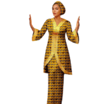 SA4043 African Women 2 Piece Skirt Set Luxury Long Top and Skirt Match Headwrap Bazin Riche Dashiki Print Ankara Outfits - Image 9