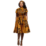 SA4034 African Dresses for Women Bazin Riche Ankara Print Lace Party Dress | Elegant African Clothing Ladies Wear - Image 9