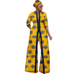 SA4035 African Clothes for Women Ankara Print 3-Piece Set | Long Jacket Coat, Pants & Headscarf Elegant Party Wear - Image 9