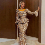 SA 4039African Dresses for Women Luxury Horn Sleeve Top & Mermaid Skirt with Headscarf | Traditional Ankara Print Wedding Outfit