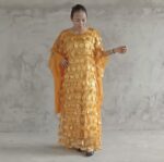 SA5002 Golden Regal Statement Dress