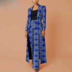 SA4033 African Women’s 2-Piece Suit Set – Traditional Long Sleeve Jacket Coat Ankara Print Office Wear