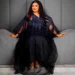 SA4049 African Attire For Women Black Abaya Embroidery Plus Size Elegant Party Church Dress With Scarf