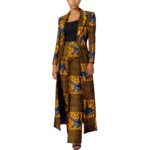 SA4033 African Women’s 2-Piece Suit Set – Traditional Long Sleeve Jacket Coat Ankara Print Office Wear - Image 11