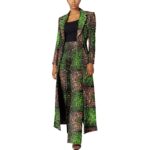 SA4033 African Women’s 2-Piece Suit Set – Traditional Long Sleeve Jacket Coat Ankara Print Office Wear - Image 9