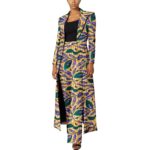 SA4033 African Women’s 2-Piece Suit Set – Traditional Long Sleeve Jacket Coat Ankara Print Office Wear - Image 6