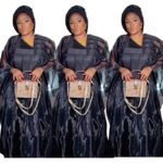 SA4049 African Attire For Women Black Abaya Embroidery Plus Size Elegant Party Church Dress With Scarf - Image 3